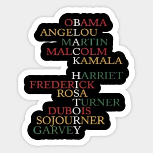 Womens Black History Month Apparel Powerful Leaders Sticker